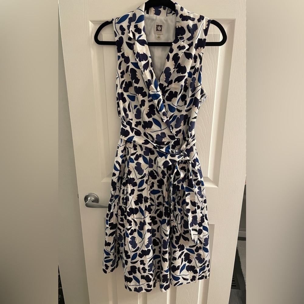 Anne Klein Notched Collar Faux Wrap Dress